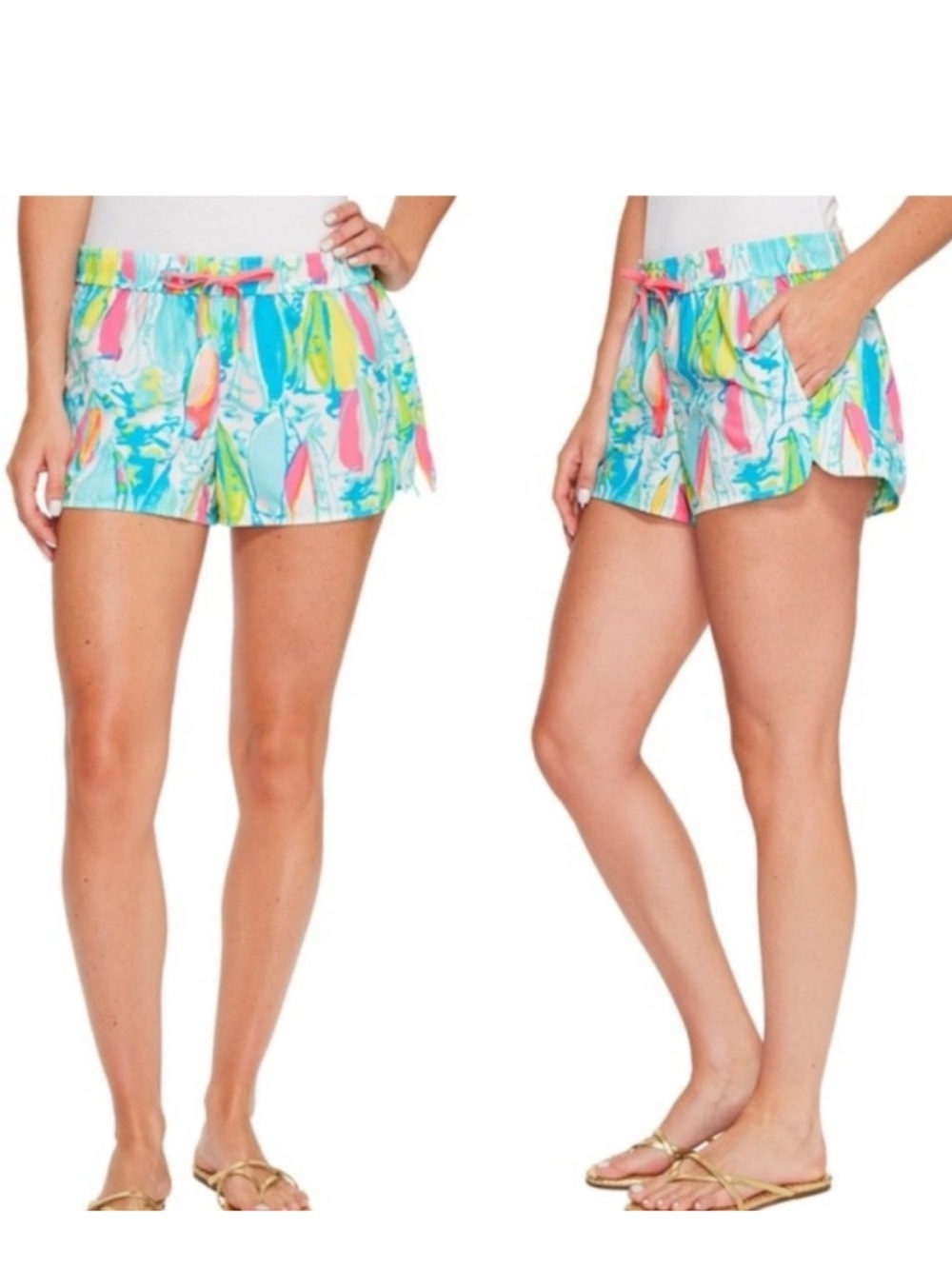 Lilly Pulitzer Run Around Short Bright Sail Boat Print Swim Shorts